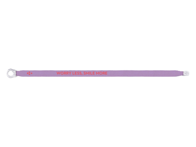 Sorbet-Island Satinarmband WORRY LESS SMILE MORE lila 68743 1 Sorbet-Island Satinarmband WORRY LESS SMILE MORE lila 68743 1