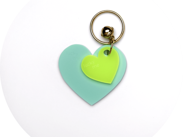 Lucky mes Anhänger Herzen grün-blau 70535 Lucky mes Anhänger Herzen grün-blau 70535