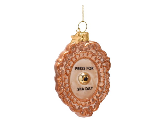 Vondels Weihnachtsanhänger Glas DAY SPA BUTTON beige 74795 1