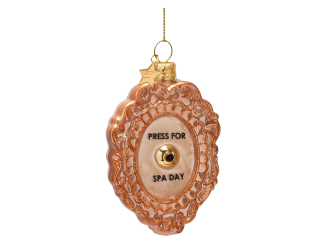 Vondels Weihnachtsanhänger Glas DAY SPA BUTTON beige 74795 1