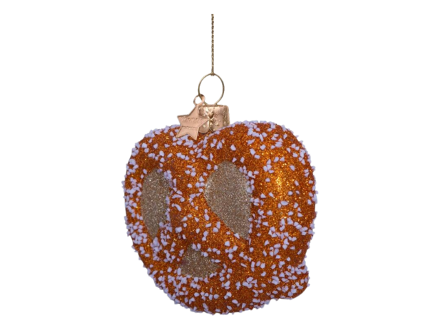 Vondels Weihnachtsanhänger Glas GOLD BRETZEL braun 74796 2