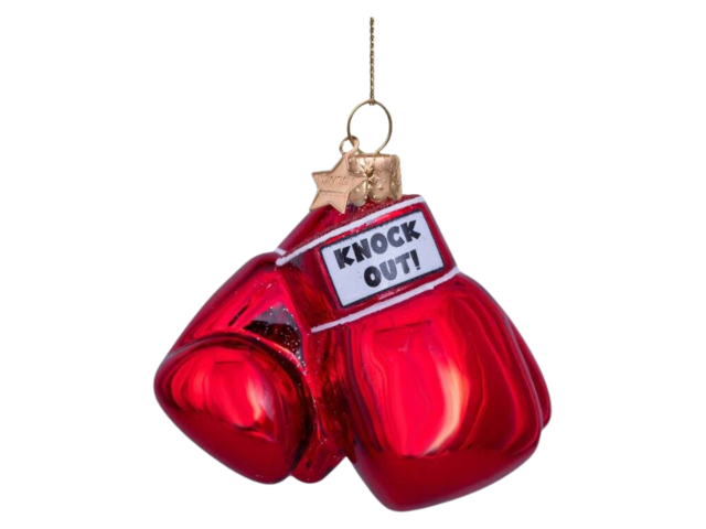 Vondels Weihnachtsanhänger Glas BOXHANDSCHUHE rot 74801