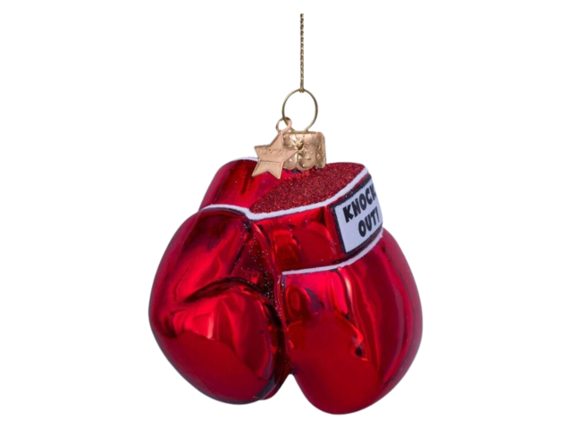 Vondels Weihnachtsanhänger Glas BOXHANDSCHUHE rot 74801 2