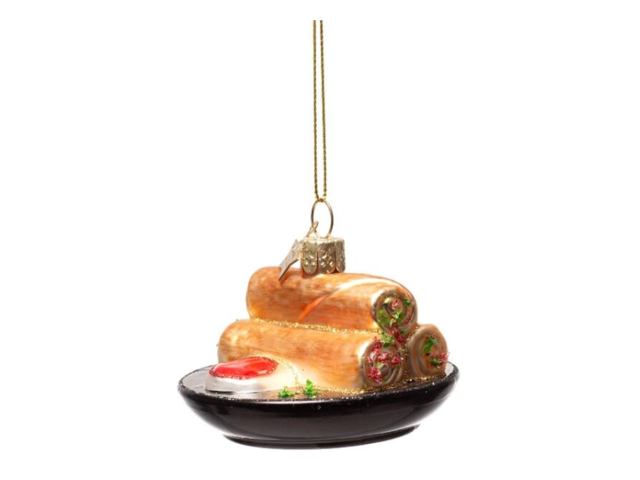 Vondels Weihnachtsanhänger Glas SOMMERROLLEN braun 74815 1