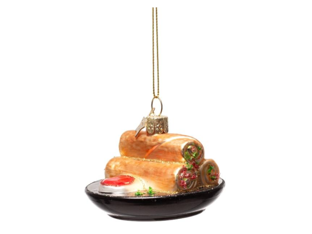 Vondels Weihnachtsanhänger Glas SOMMERROLLEN braun 74815