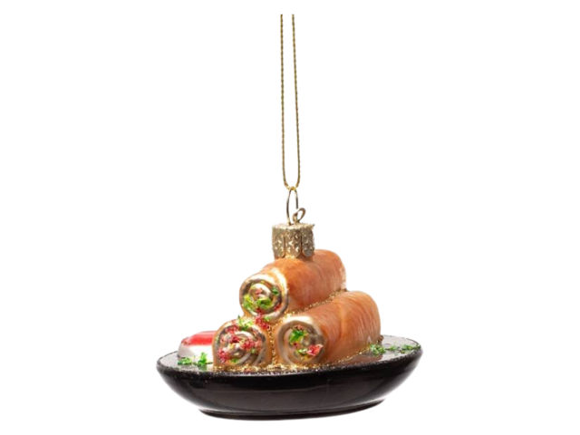 Vondels Weihnachtsanhänger Glas SOMMERROLLEN braun 74815 2