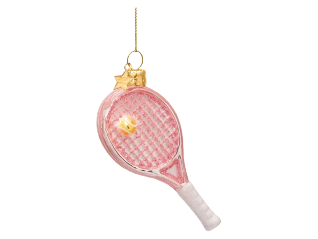 Vondels Weihnachtsanhänger Glas SOFT TENNISSCHLÄGER pink 75105