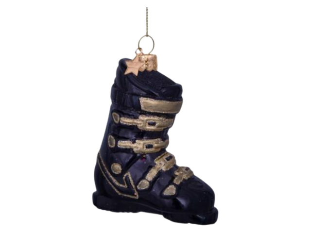 Vondels Weihnachtsanhänger Glas Black Ski Shoes 68292