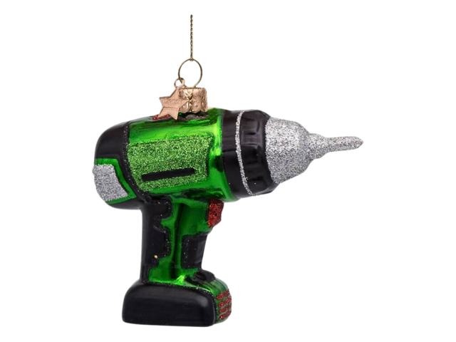 Vondels Weihnachtsanhänger Glas Green Drill Machine 68336 1