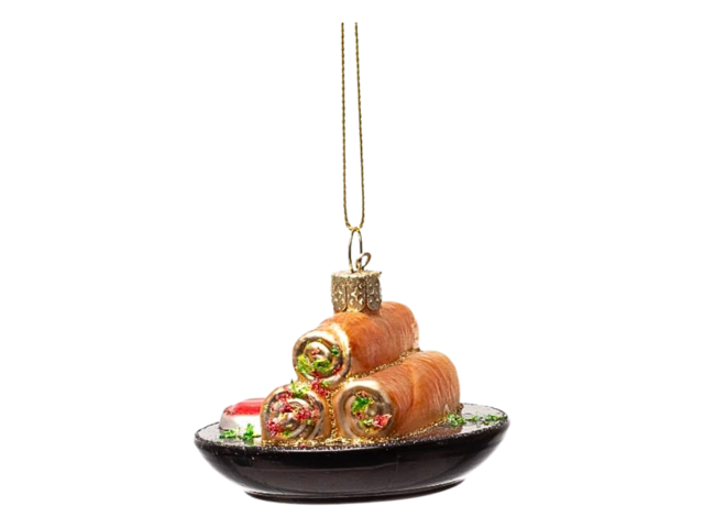 Vondels Weihnachtsanhänger Glas SOMMERROLLEN braun 74815 1