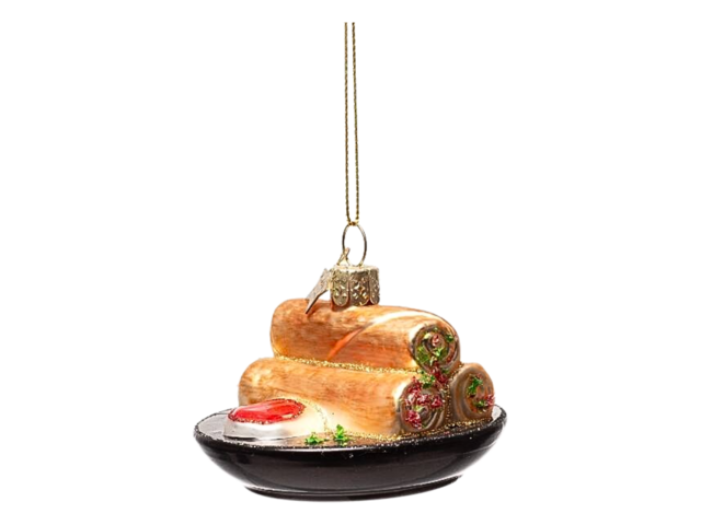 Vondels Weihnachtsanhänger Glas SOMMERROLLEN braun 74815 2