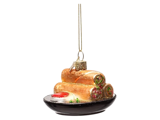 Vondels Weihnachtsanhänger Glas SOMMERROLLEN braun 74815 2