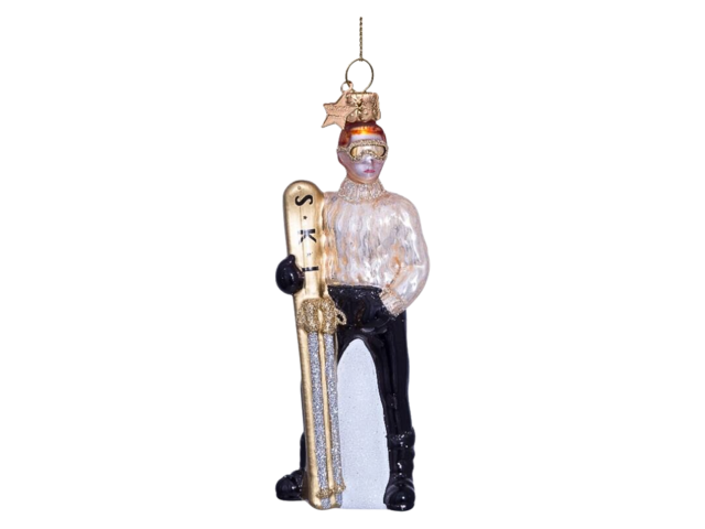 Vondels Weihnachtsanhänger Glas Champagne Ski Boy 68294