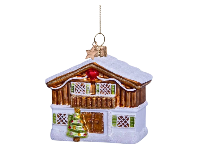 Vondels Weihnachtsanhänger Glas Ski Lodge 68296