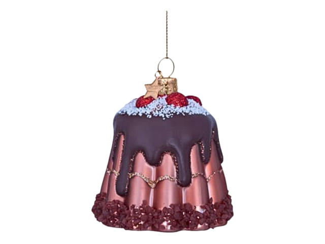 Vondels Weihnachtsanhänger Glas Chocolate Pudding 68304 1
