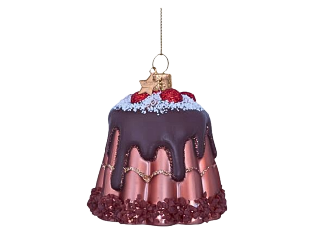 Vondels Weihnachtsanhänger Glas Chocolate Pudding 68304