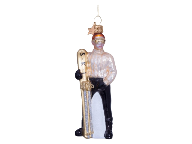 Vondels Weihnachtsanhänger Glas Champagne Ski Boy 68294