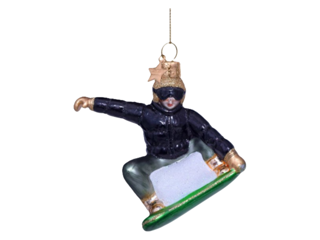 Vondels Weihnachtsanhänger Glas Snowboarder 68309