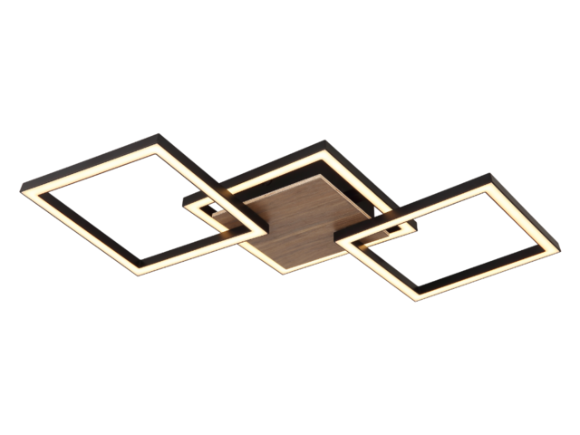 Globo Deckenleuchte KADEN schwarz/ holzoptik 73394 1