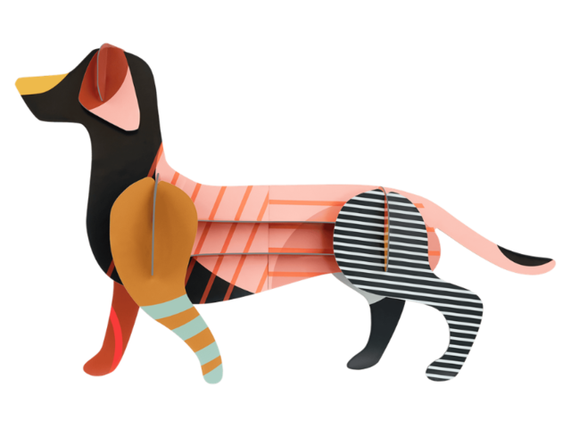 Studio Roof Wanddekoration MAGGIE DACHSHUND mehrfarbig 97547