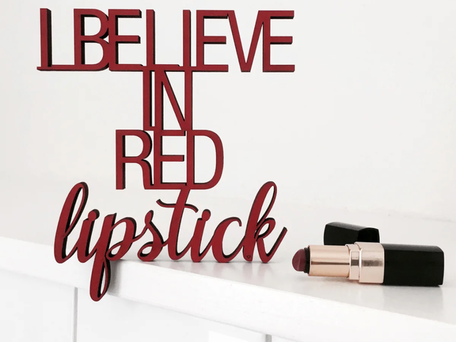 NoGallery Neonschild I BELIEVE IN RED LIPSTICK dunkelrot 68824 1