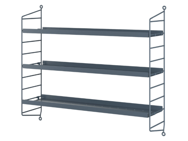 String Furniture Wandregal STRING POCKET metal sergelgrau 99036 1
