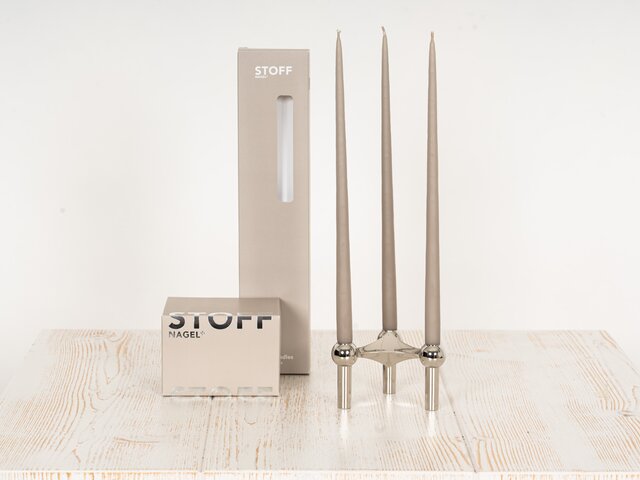 Stoff-Nagel Candle Holder black chrome 72766 2