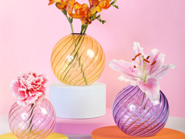 &klevering Vase Spiral pink 70697 3 &klevering Vase Spiral pink 70697 3