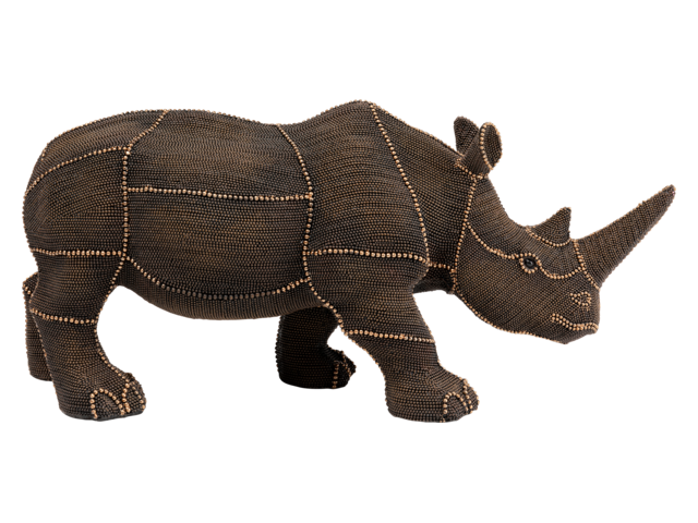 Kare Deko Figur Rhino Rivets Pearls 25cm 60632 1