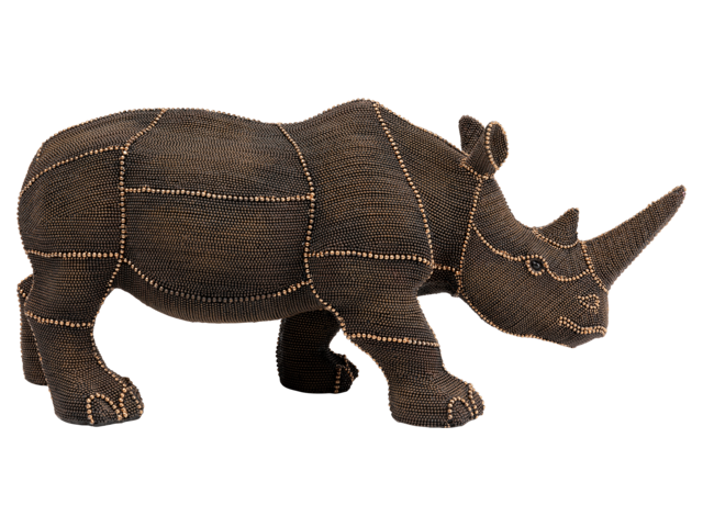 Kare Deko Figur Rhino Rivets Pearls 25cm 60632 1