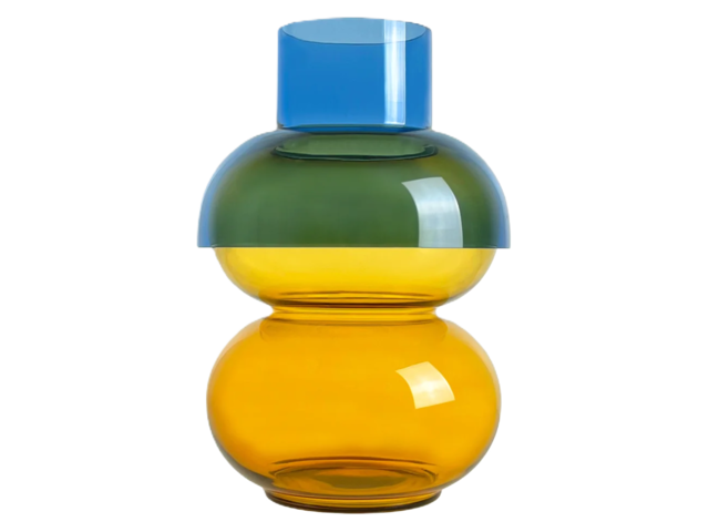 Cloudnola Bubble Vase mittel gelb & blau 71270 1