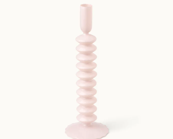 by Vivi Kerzenständer Glas Zickzack Champagne beige 70904 1