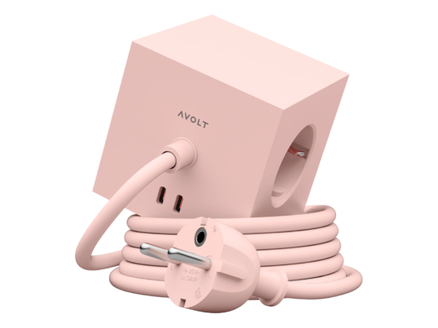 Avolt Mehrfachsteckdose Square 1 New Pink 97644 1
