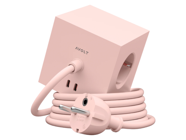 Avolt Mehrfachsteckdose Square 1 New Pink 97644 1