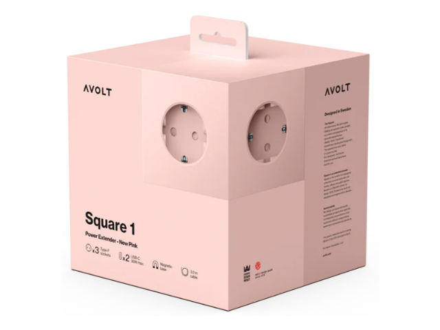 Avolt Mehrfachsteckdose Square 1 New Pink 97644 2