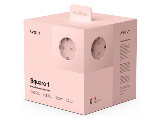 Avolt Mehrfachsteckdose Square 1 New Pink 97644 2