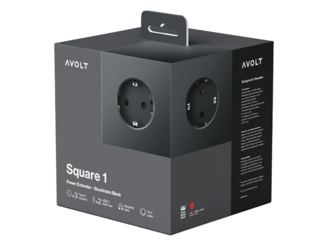 Avolt Mehrfachsteckdose Square 1 Stockhom Black 97646 2
