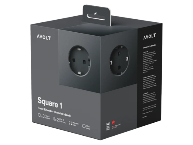 Avolt Mehrfachsteckdose Square 1 Stockhom Black 97646 2