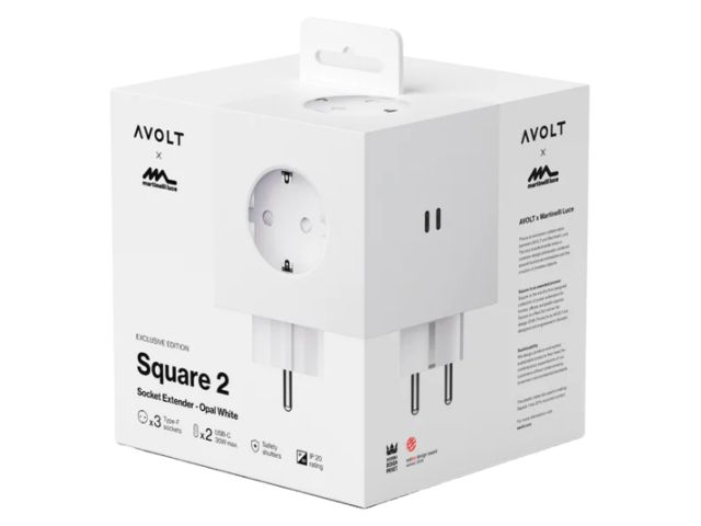 Avolt Mehrfachsteckdose Square 2 Opal White 97651 2