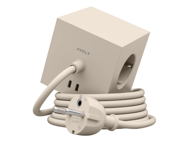 Avolt Mehrfachsteckdose Square 1 Nomad Sand 97659 1