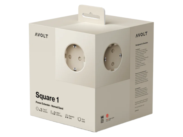 Avolt Mehrfachsteckdose Square 1 Nomad Sand 97659 2