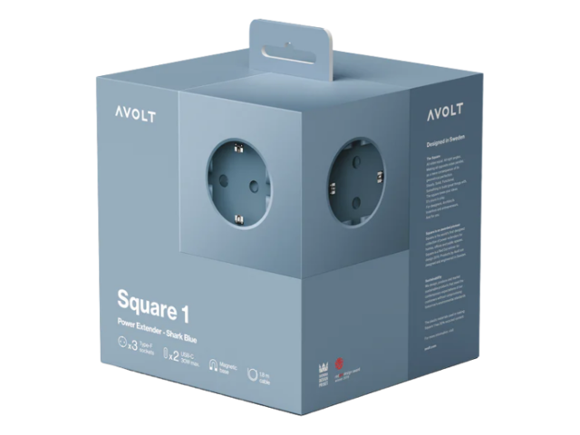Avolt Mehrfachsteckdose Square 1 Shark Blue 97660 2