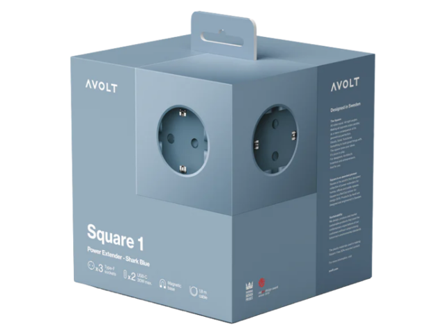 Avolt Mehrfachsteckdose Square 1 Shark Blue 97660 2
