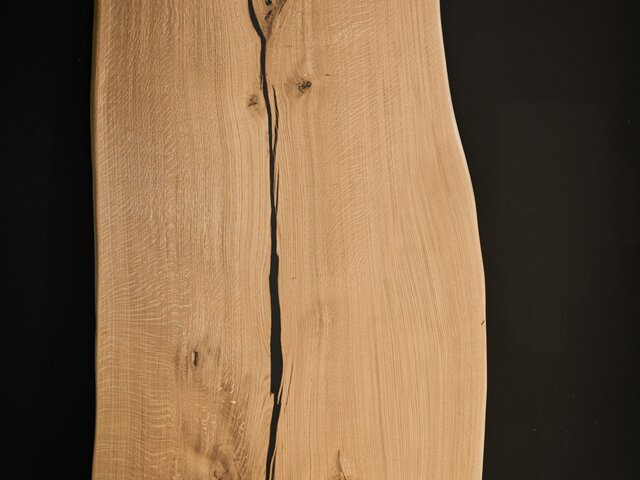 Dreikant Tischplatte Eiche Epoxidharz schwarz satiniert 71462 3