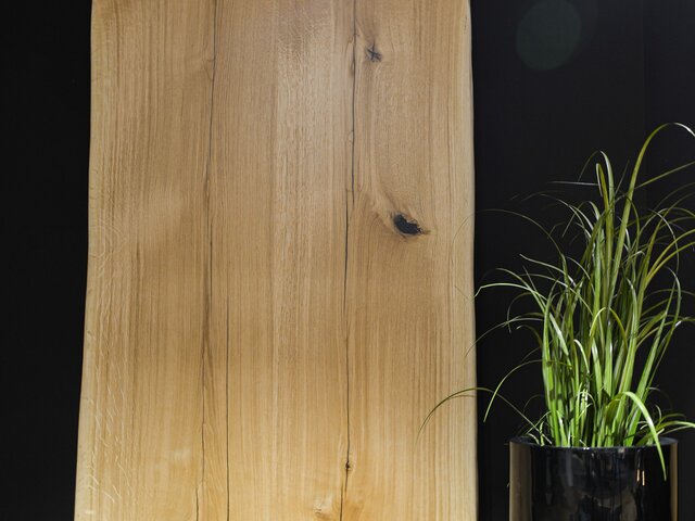 Dreikant Tischplatte Eiche gebürstet 71464 2