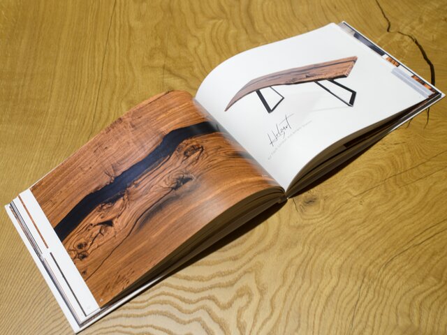 Dreikant Esstisch Eiche Epoxidriver leicht schwarz satiniert 71460 5