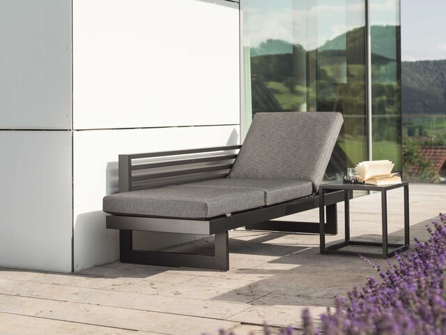 Stern Outdoorliege New Holly schwarz matt/Leinen grau 62382 4