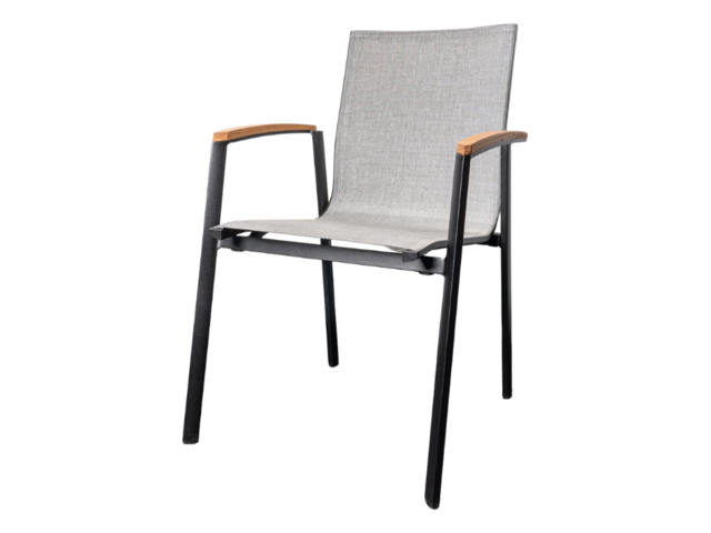 Stern Stapelsessel New Top schwarz matt/Leinen grau 62373 1