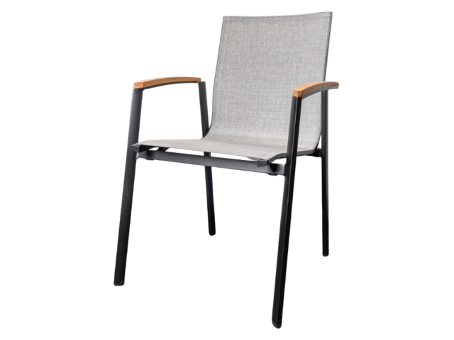 Stern Stapelsessel New Top schwarz matt/Leinen grau 62373 1