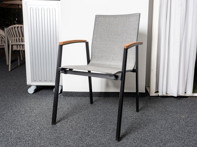 Stern Stapelsessel New Top schwarz matt/Leinen grau 62373 2